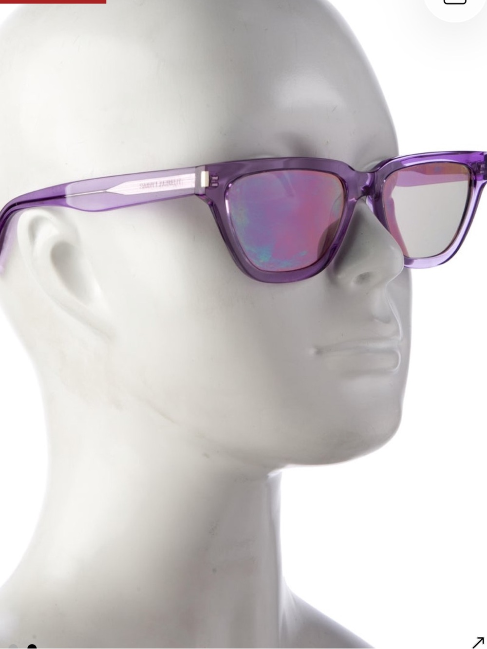 Saint Laurent SupliceTranslucent Purple Wayfarer Sunglasses with Mirrored Lenses